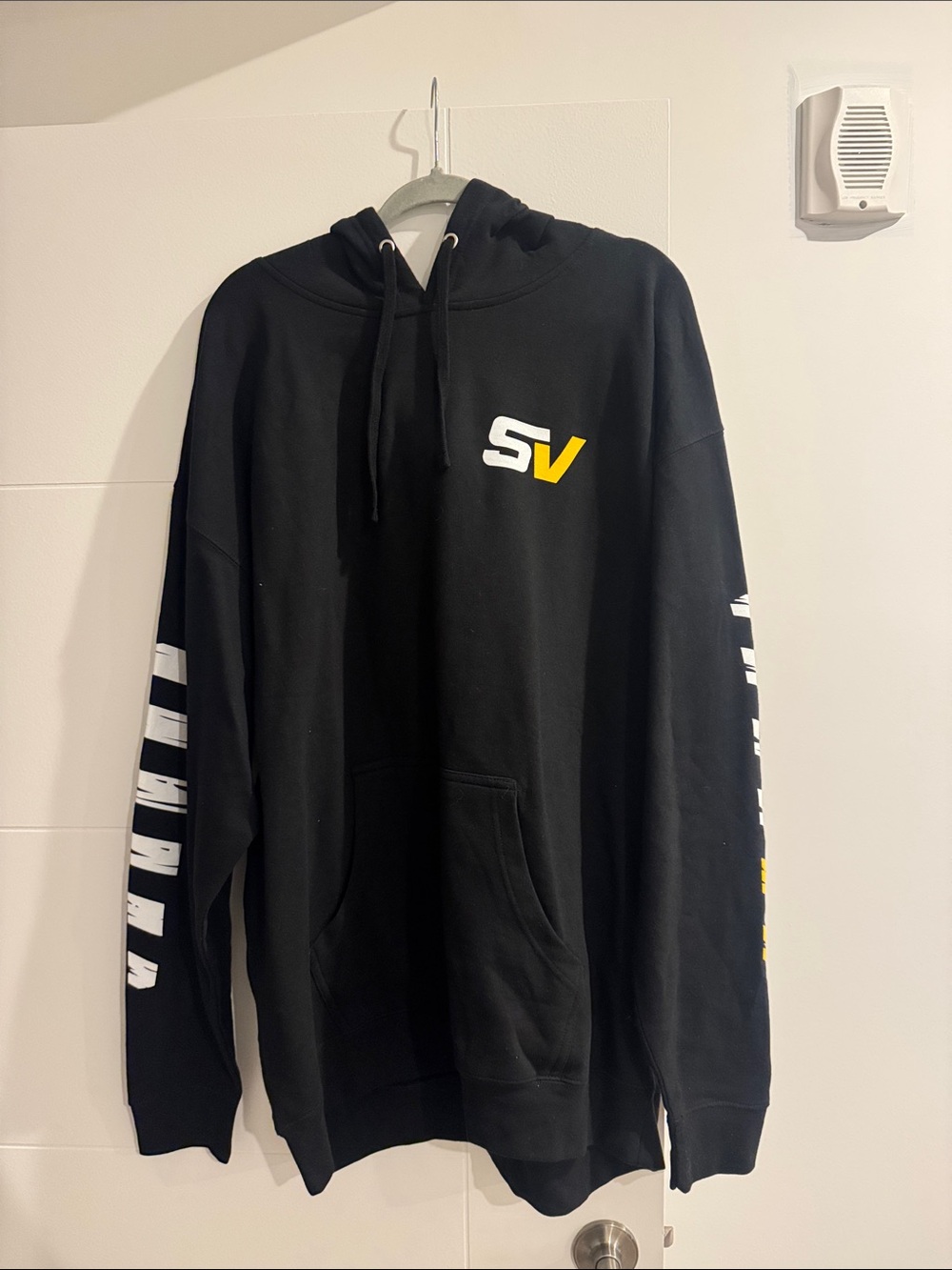 SV Logo Black Pullover Hoodie - Men's Casual Sweatshirt